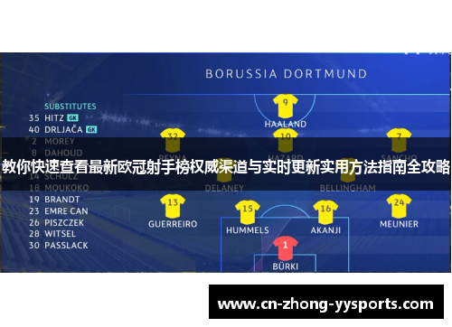 教你快速查看最新欧冠射手榜权威渠道与实时更新实用方法指南全攻略 教你快速查看最新欧冠射手榜权威渠道与实时更新实用方法指南全攻略